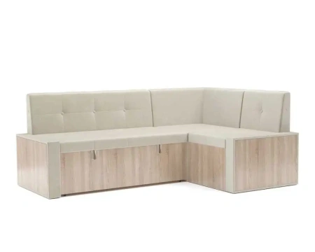 Диван угловой кухонный Таллин (Бархат бежевый STAR VELVET 6 LIGHT Beige) 211х83х141 см