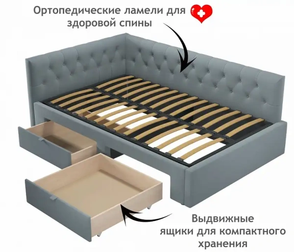 Кровать полутораспальная Afelia 2000x1200