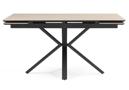 Керамический стол Notta Старлайт 140(200)х80 okara light yellow / черный