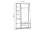Прихожая Woodville Гранд 15.124 дуб крафт табачный / кожзам HOLST Black
