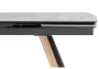 Керамический стол Woodville Симмонс 180(260)x90 statuario titan gloss / черный / орех дуб монтана