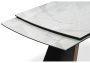 Керамический стол Woodville Симмонс 180(260)x90 statuario titan gloss / черный / орех дуб монтана
