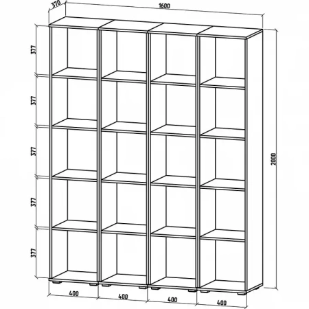 Стеллаж комбинированный Тунис-5