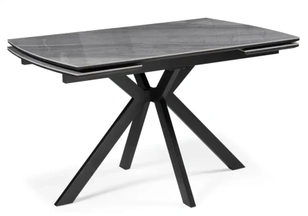 Керамический стол Woodville Катчел-2 120(180)x80 серый активный / черный