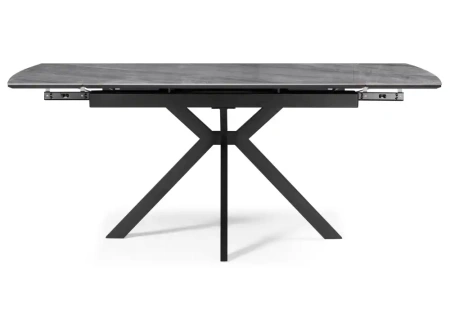 Керамический стол Woodville Катчел-2 120(180)x80 серый активный / черный