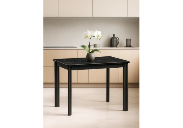 Керамический стол Woodville Кина 90(130)х65х76 shakespeare black / черный