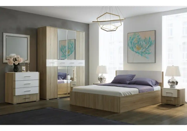 Кровать Woodville Теплиса 160x200 сонома / белый