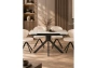 Керамический стол Woodville Катчел 120(180)x80 calacatta gold / черный