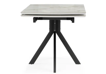 Керамический стол Woodville Катчел 120(180)x80 calacatta gold / черный