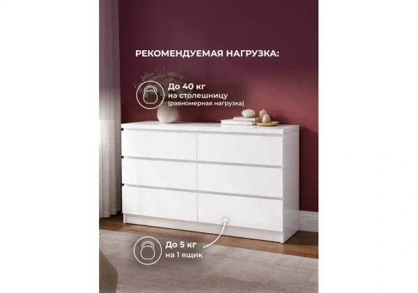 Комод Woodville Мадера К6М белый
