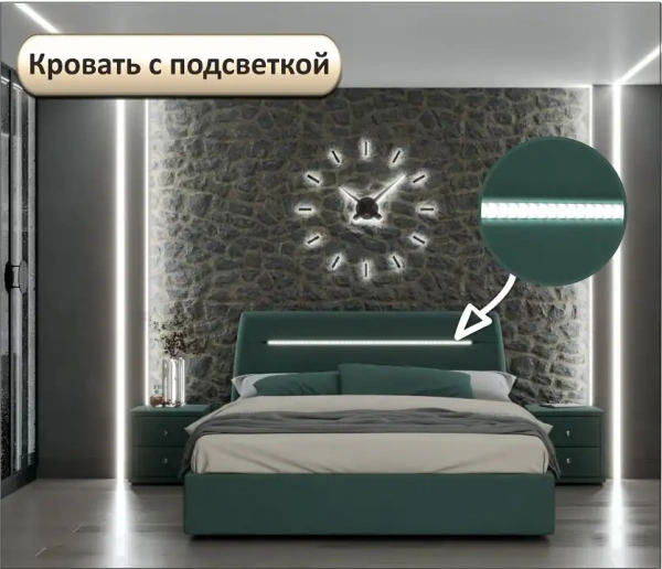 Кровать двуспальная Neo с подсветкой