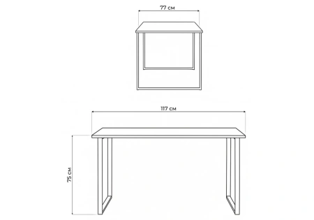 Стол деревянный Notta Лиман 117 х 77 дуб крафт золотой / черный матовый