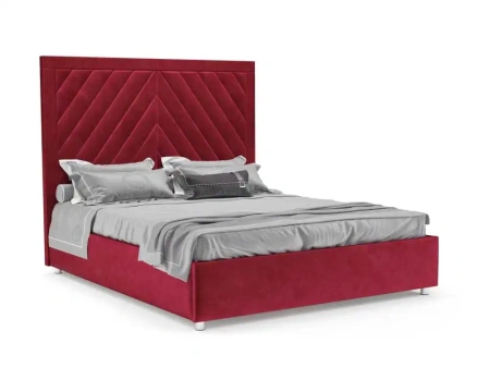 Кровать Мишель 160 см (Бархат красный STAR VELVET 3 DARK RED)