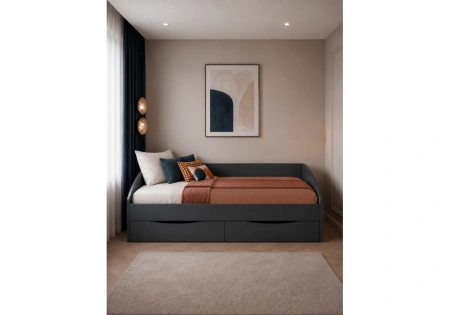 Кровать Woodville Эриол 90x200 графит