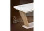 Керамический стол Woodville Петир 120(160)х80х75 gilt white / дуб монтана