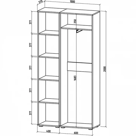Шкаф платяной Тунис-5