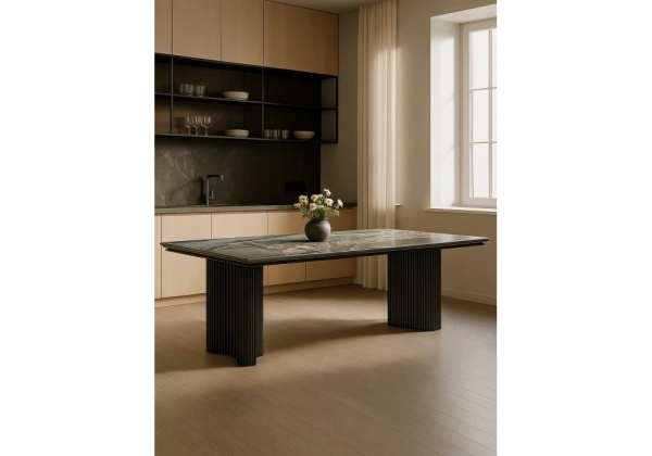 Керамический стол Woodville Мален 240x110 mineral stone baldoser / черный