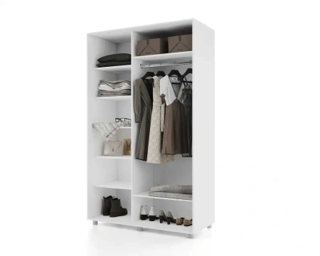 Шкаф-купе PRIME, 160х60х230 Белый с зеркалом