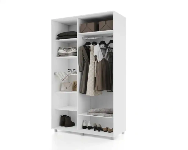 Шкаф-купе PRIME, 160х60х230 Белый с зеркалом