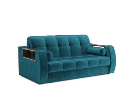 Диван аккордеон Барон №3 НПБ 140х200 см (Бархат сине-зеленый STAR VELVET 43 BLACK GREEN)