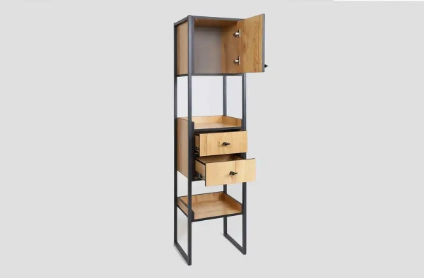 Стеллаж Берген-3, Дуб крафт золотой/Черный