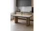 Керамический стол Woodville Бернардо 180x90 statuario titan gloss / дуб монтана