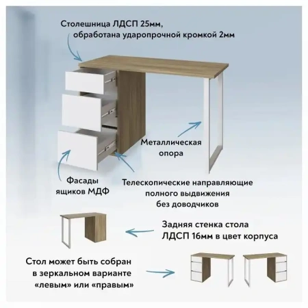 Стол письменный Эконом-стандарт С-411