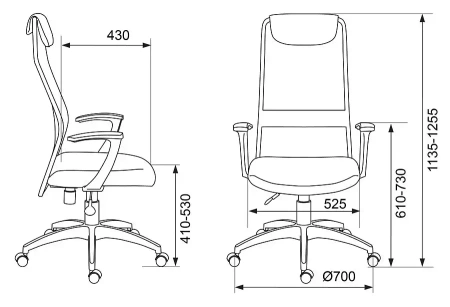 Кресло компьютерное KB-8/DG/TW-12